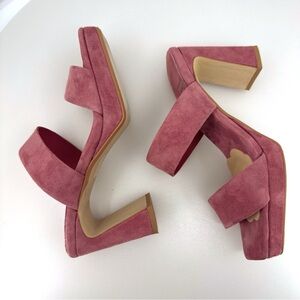 Jeffrey Campbell Danity Platforms in Dusty Rose Suede Pink - Heel Sandals size 5